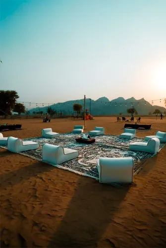 التنقل إلى Sunset at Mount Faya | Premium Desert Lounge Experience