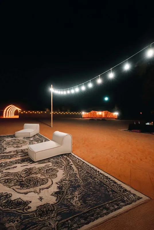 Sunset at Mount Faya | Premium Desert Lounge Experience
