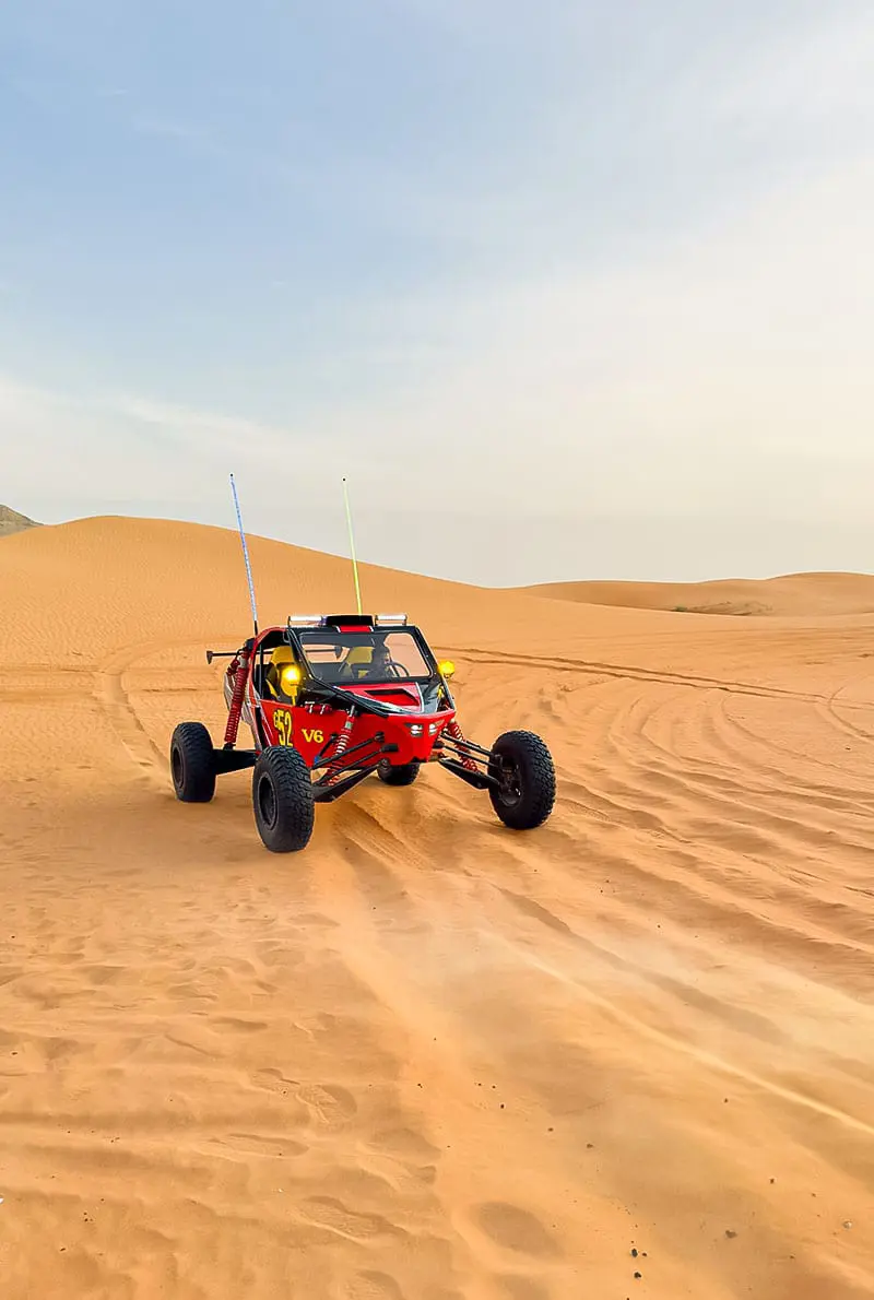 Red Buggy in Dubai Desert