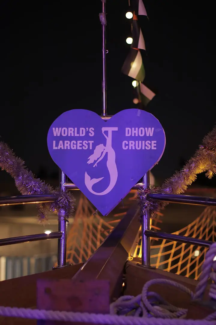 A heartshape logo of the world's largest dhow cruise
