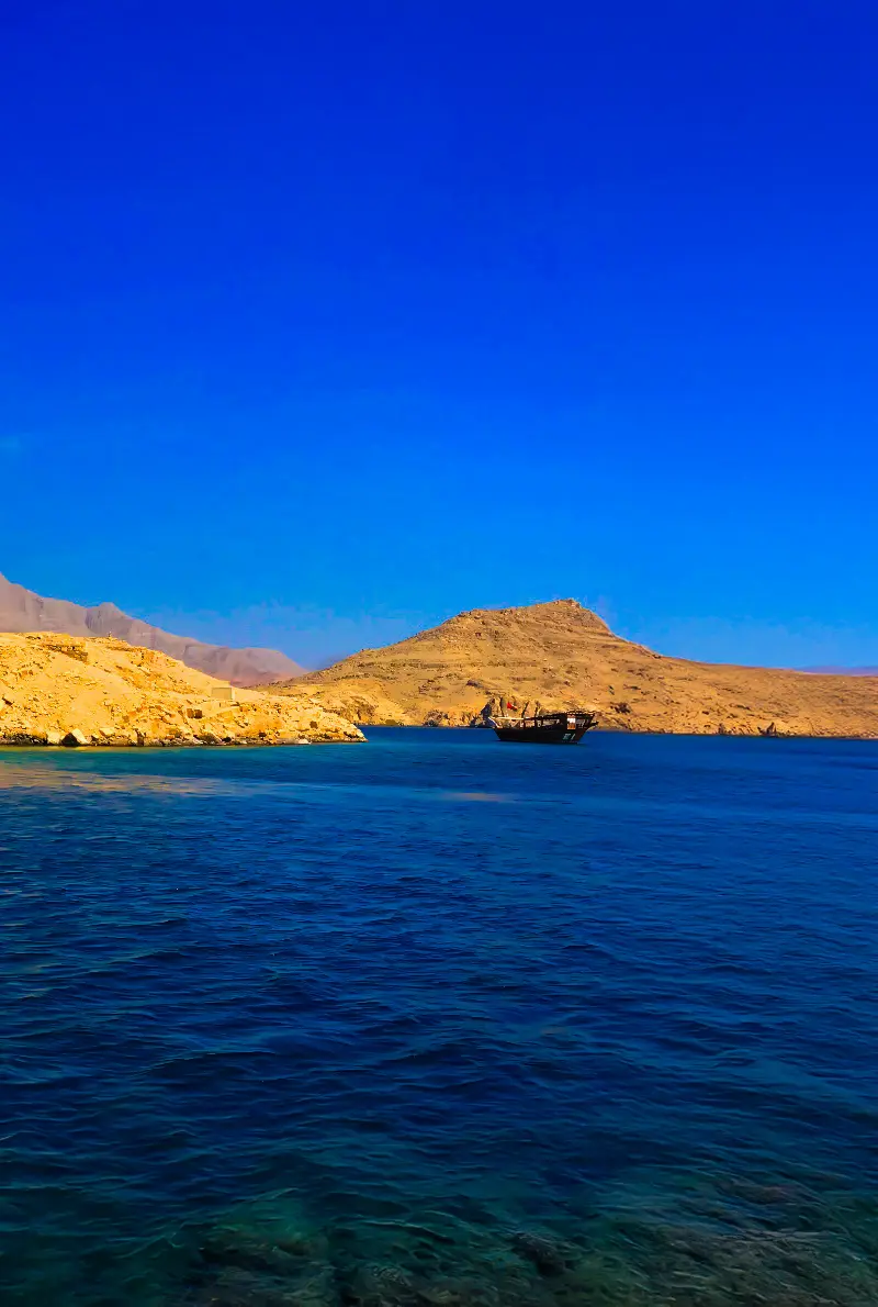 Khasab Musandam: Historic Telegraph Island Dhow Cruise & Fjords Explorer with Dolphin Watching