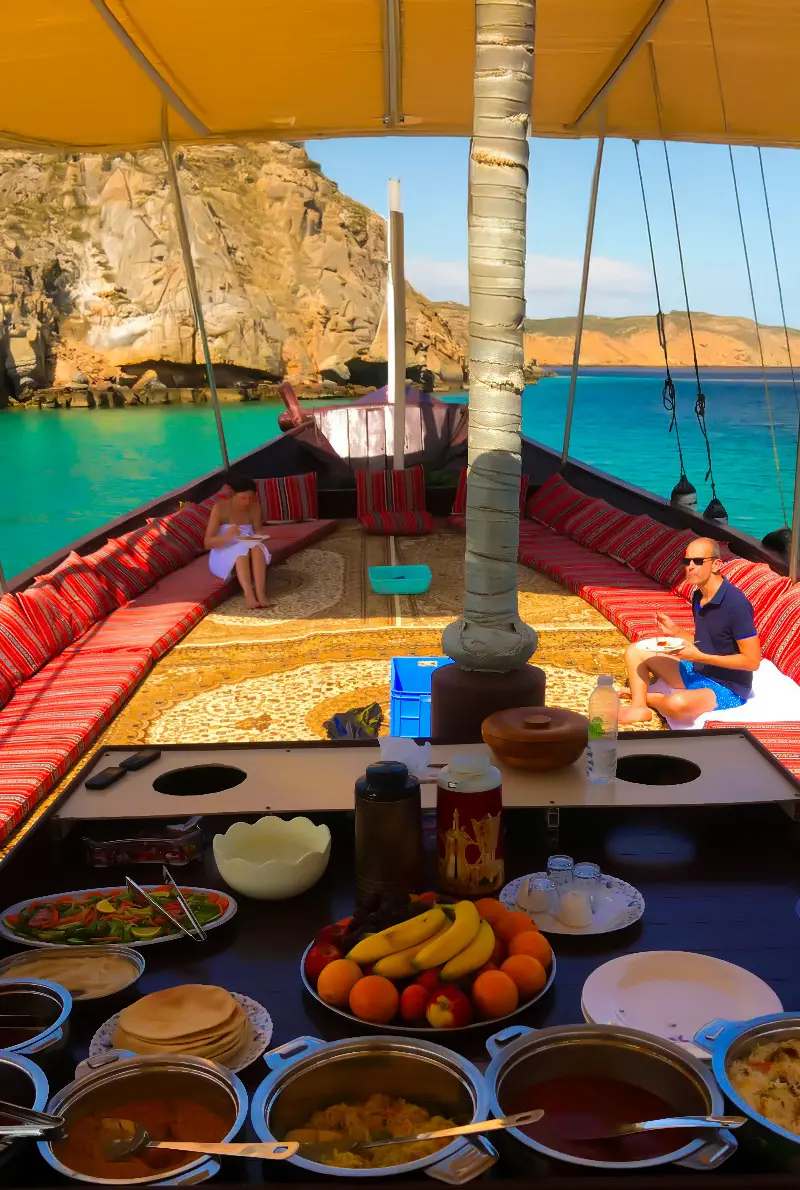 Khasab Musandam: Historic Telegraph Island Dhow Cruise & Fjords Explorer with Dolphin Watching