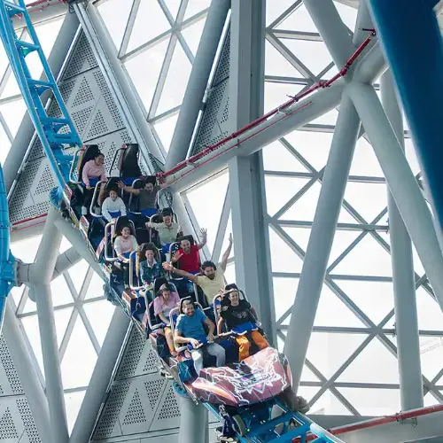 Navigating to the The Storm Coaster Dubai Hills