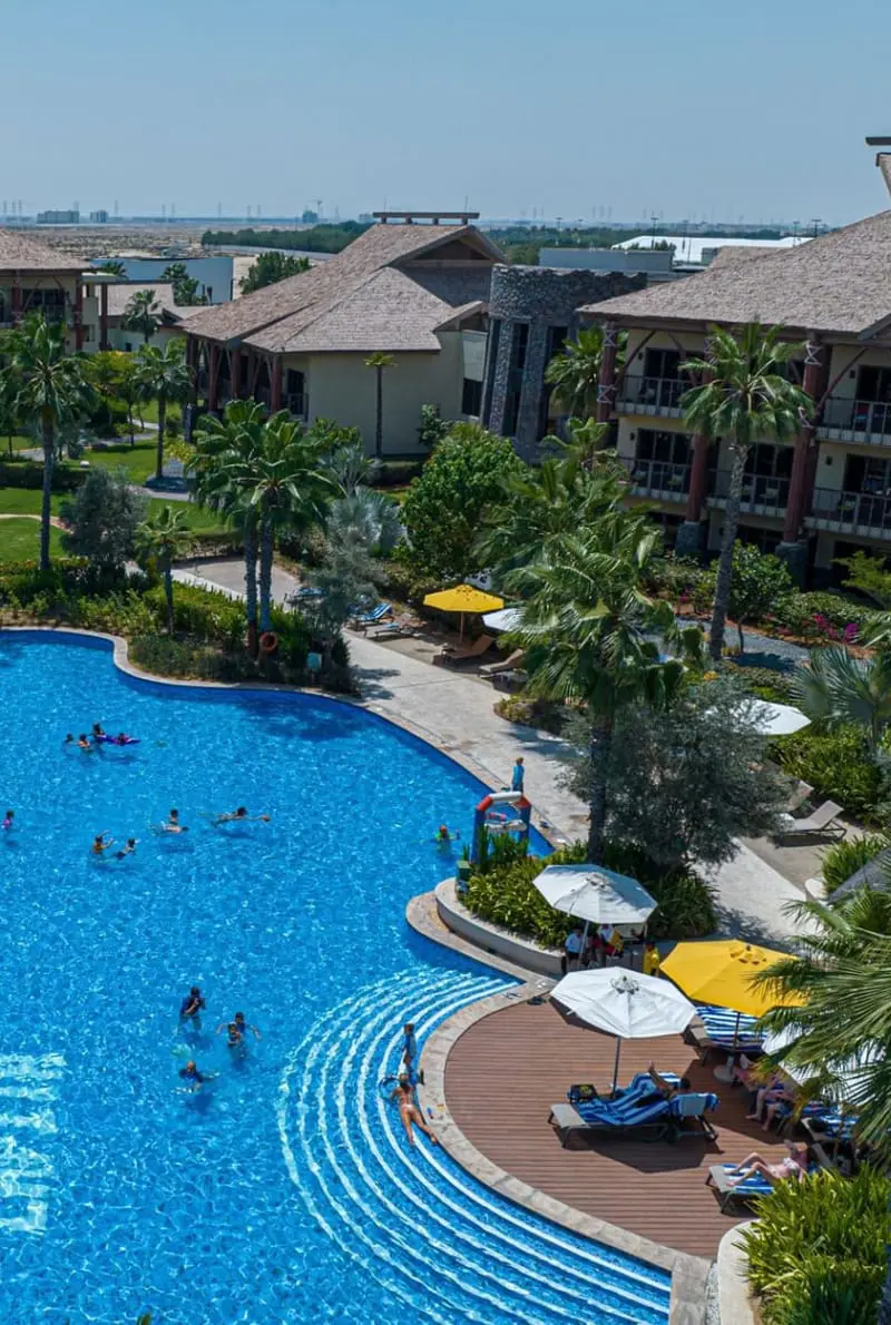Swimming pool area in front of Lapita Hotel