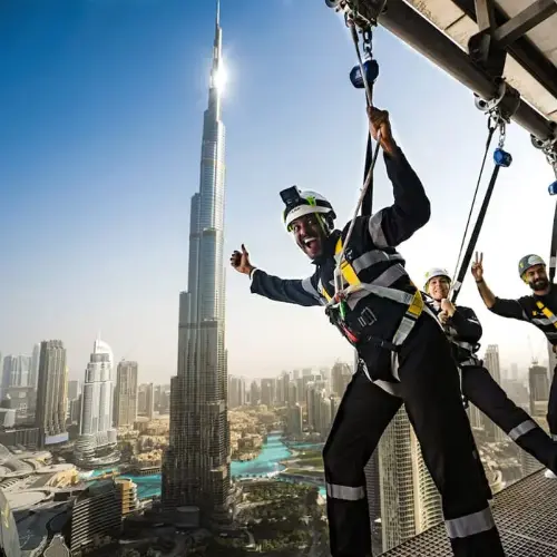Navigating to the Sky Views Edge Walk Dubai