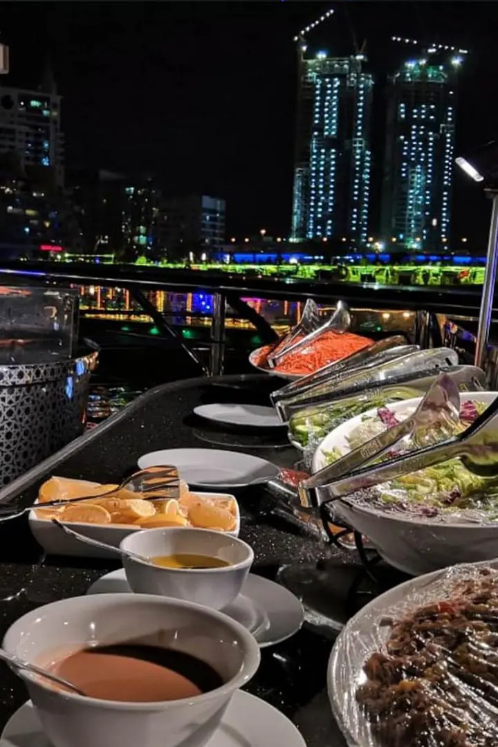 deluxe selection of buffet in Catamaran Cruise