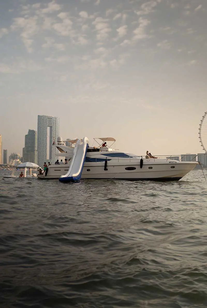 Outside view of the yacht in dubai marina