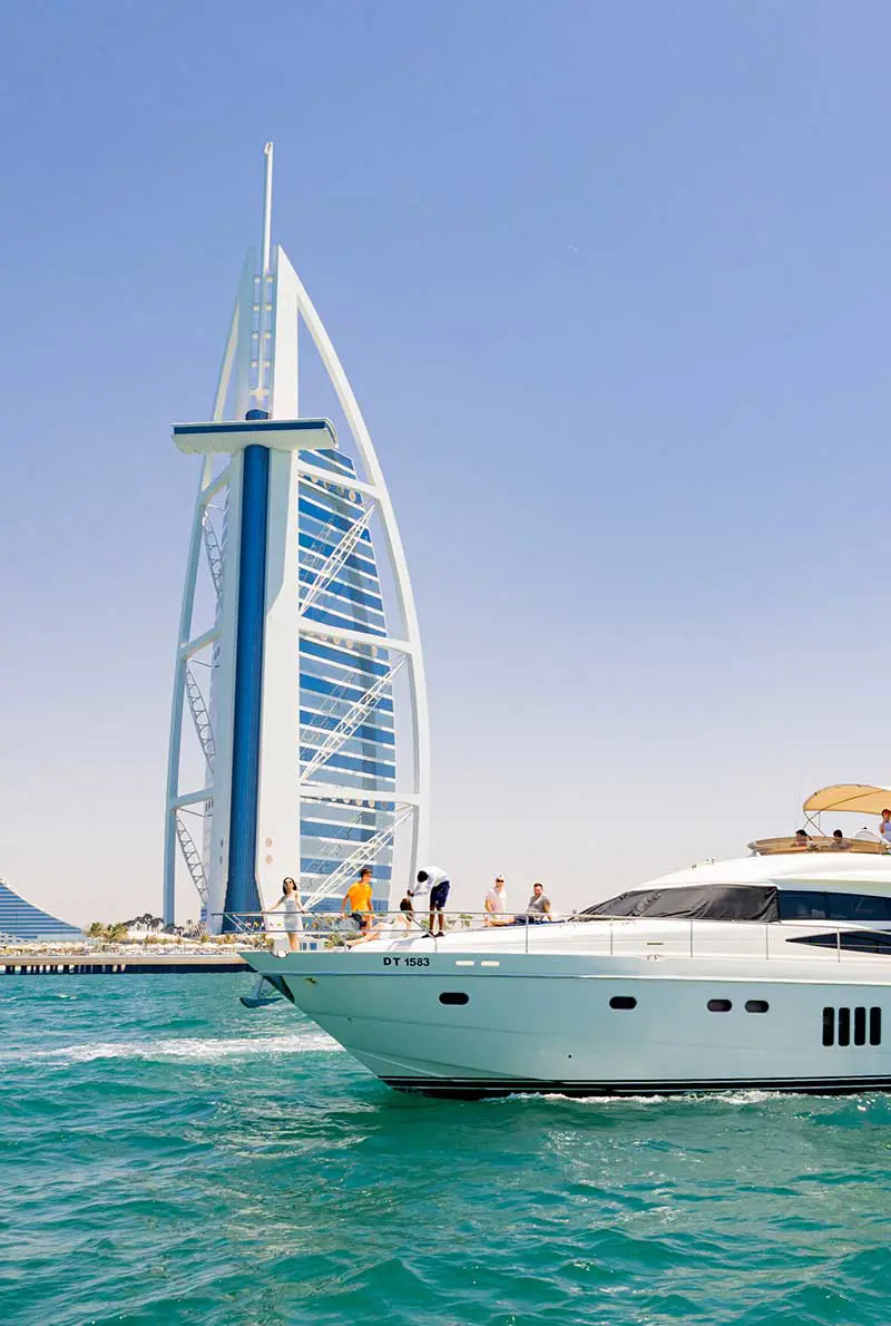 Sharing Dubai luxury yacht with Extended Burj Coastline