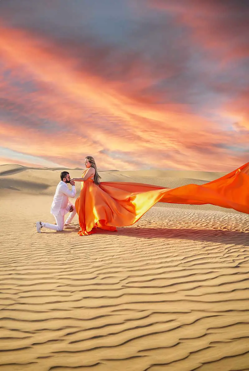 Dubai Desert Flying Dress Videography Tour