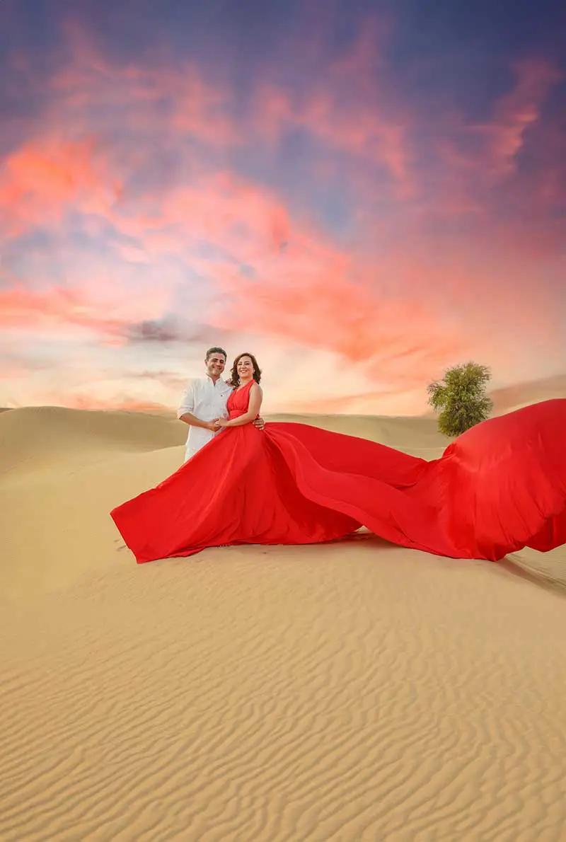 Dubai Desert Flying Dress Videography Tour