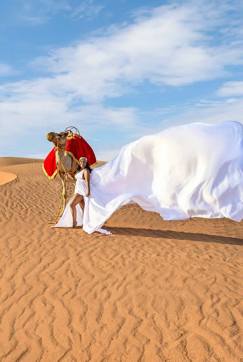 Dubai Desert Flying Dress Videography Tour