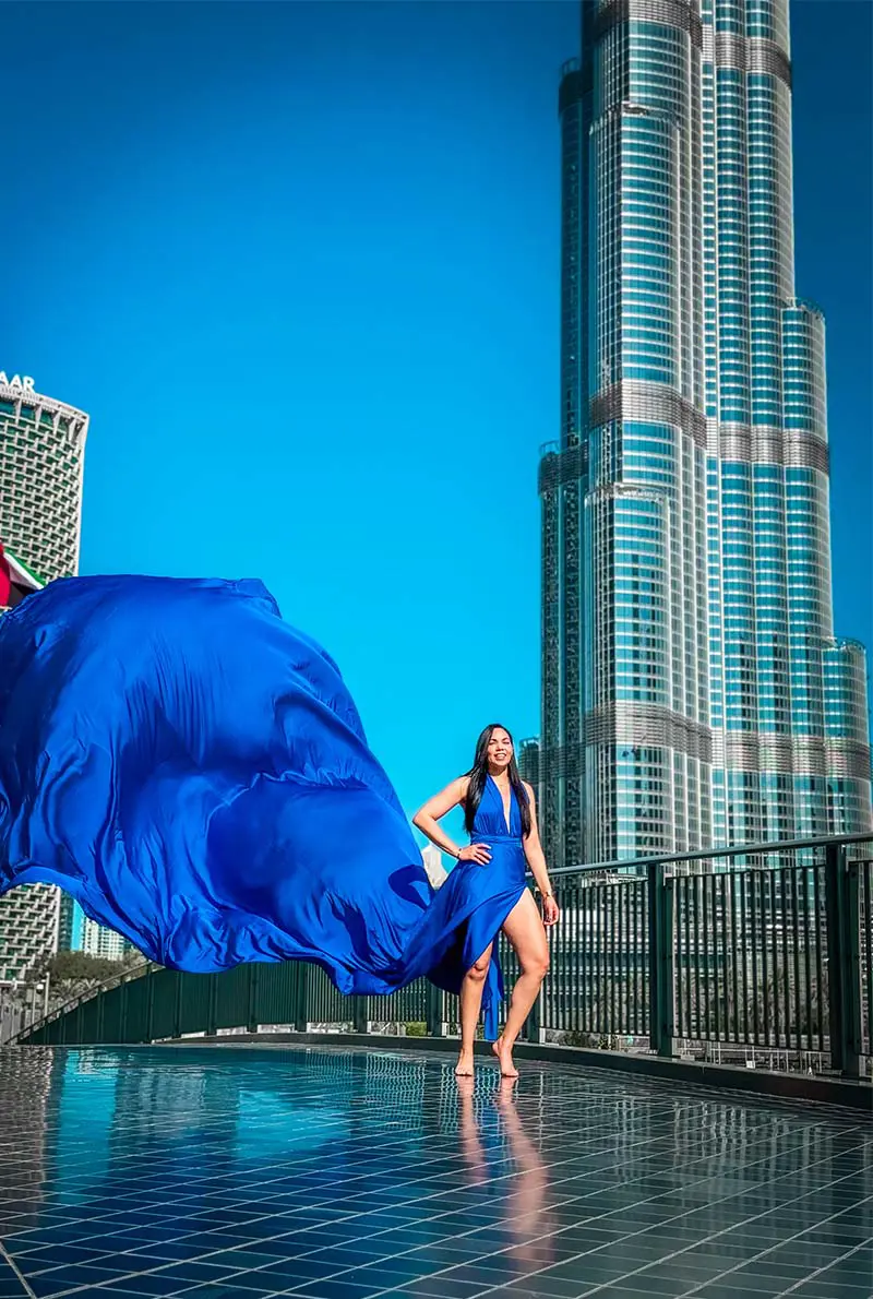 Burj Khalifa Flying Dress Videography Shoot