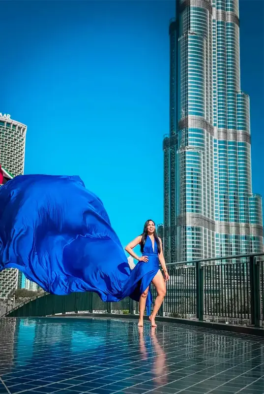 Burj Khalifa Flying Dress Videography Shoot