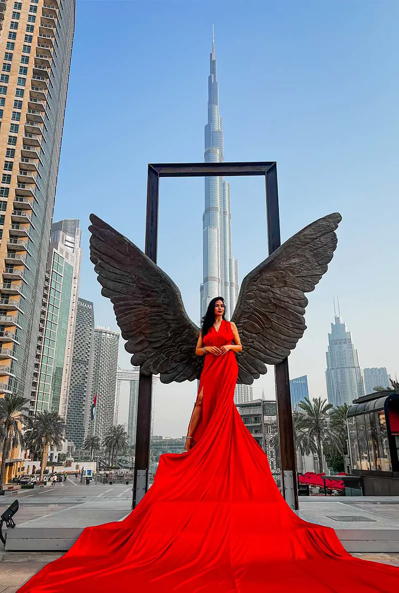 Burj Khalifa Flying Dress Videography Shoot