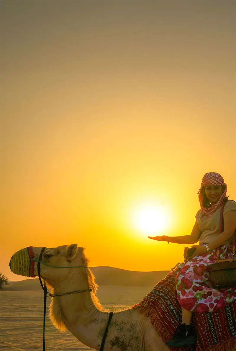 Authentic Dubai Camel Trek at Dawn | Intimate Desert Sunrise Experience