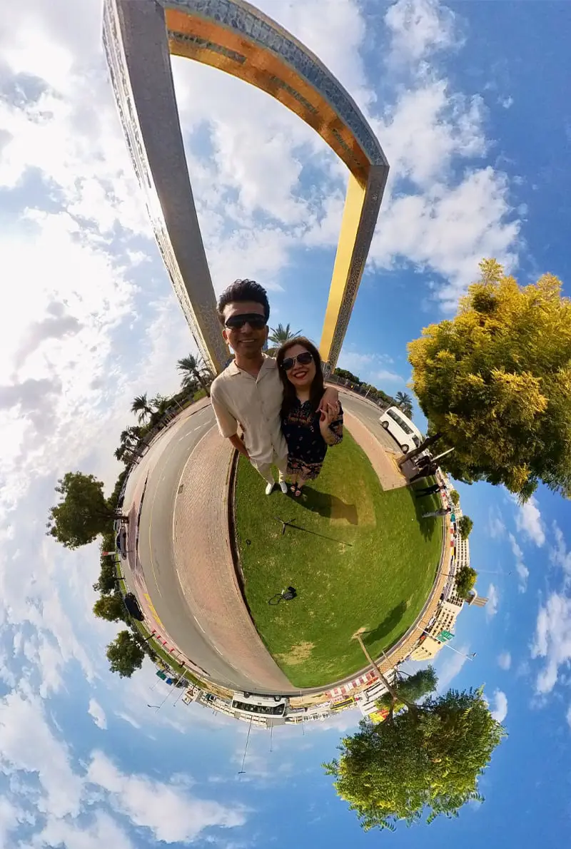 360 degree shot in Dubai Frame Dubai City