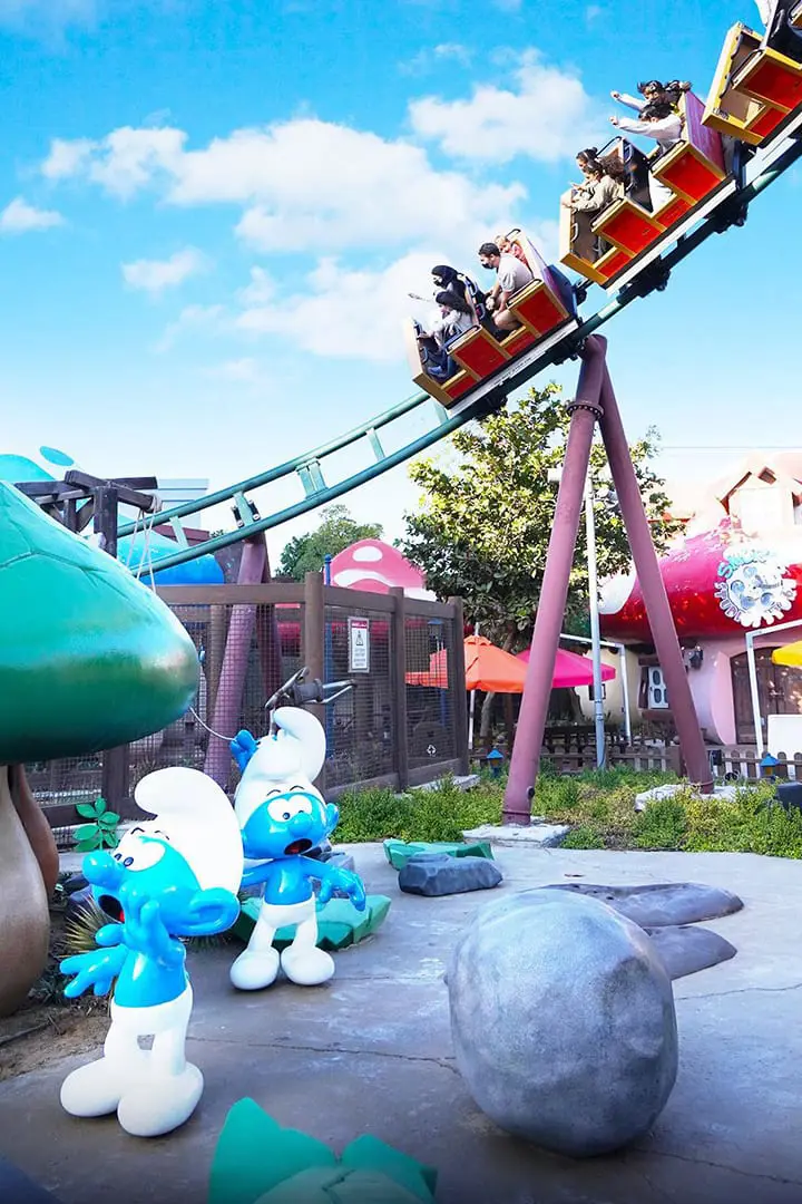 A roller coaster ride inside motiongate dubai