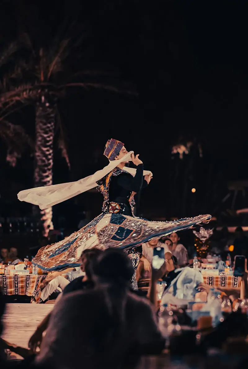 A tanoura show in Evening Performance in Ras Al Khaimah Desert
