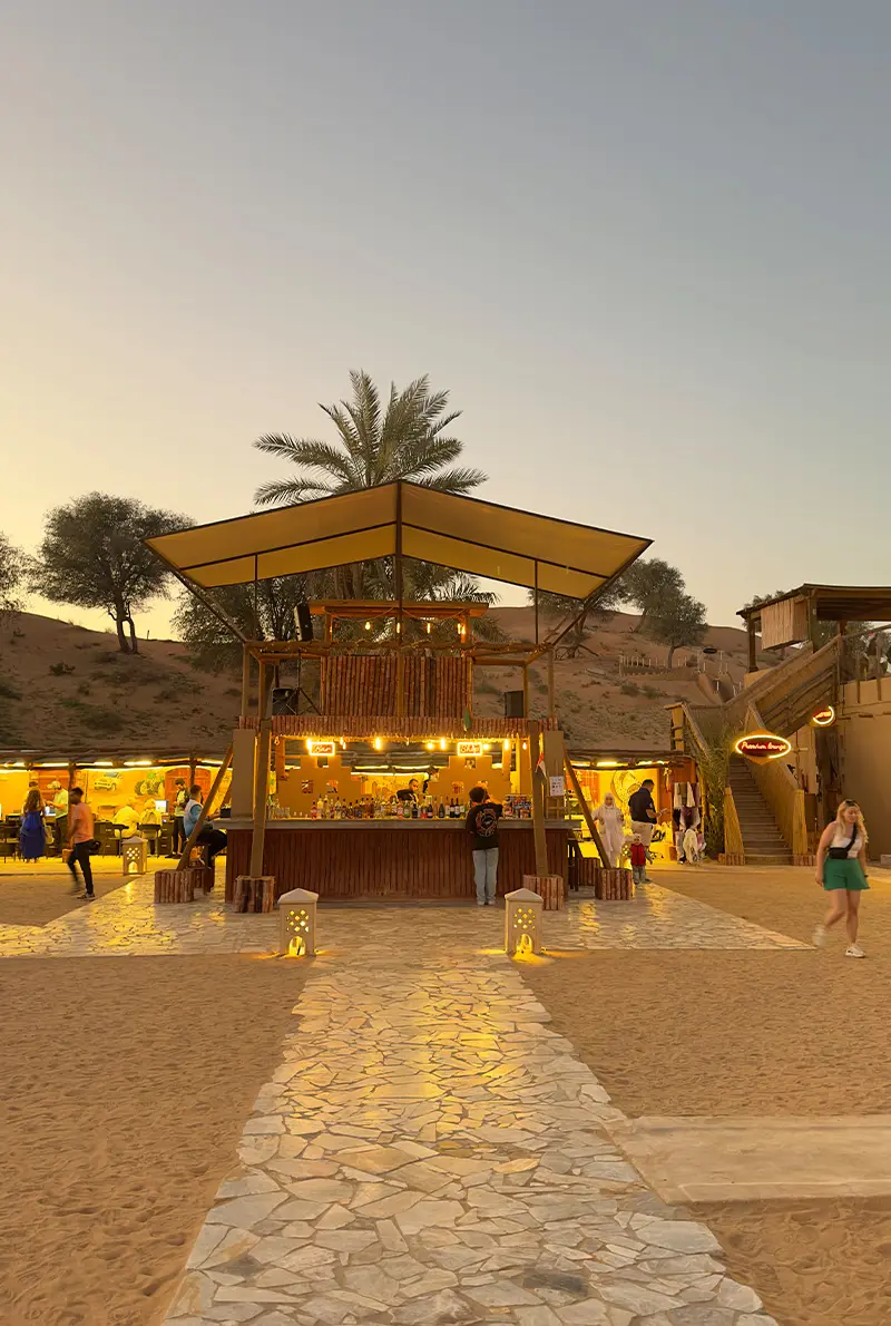 A kitchen bar in desert ras al khaimah desert