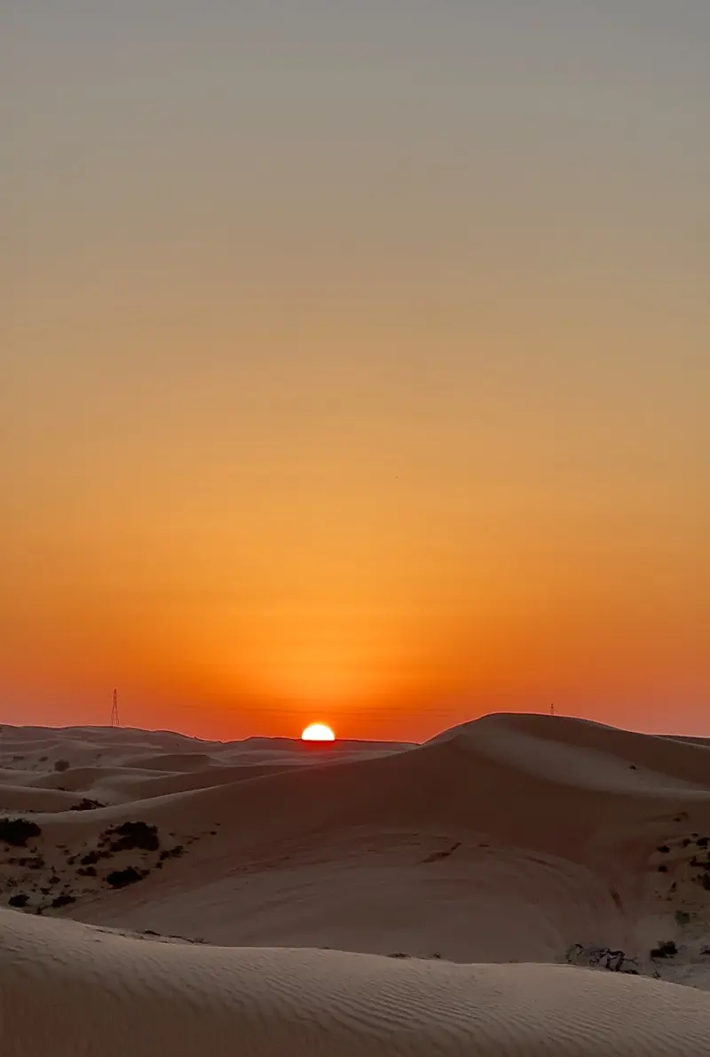 a beautiful sunset in desert