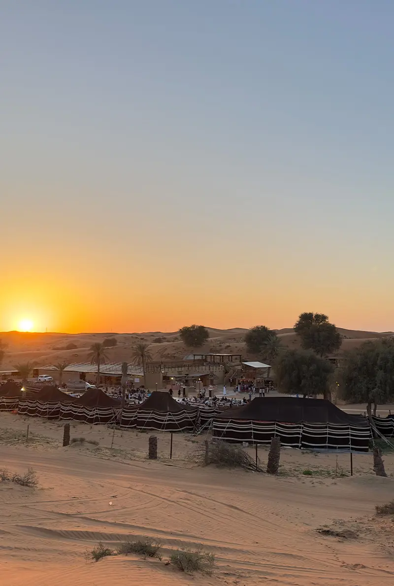 sunset view of ras al khaimah desert